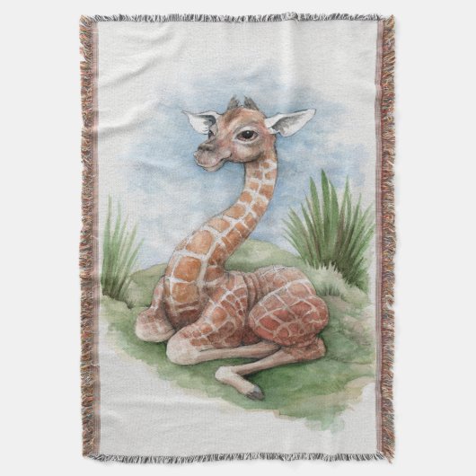 Baby Giraffe Throw Blanket Deken (Voorkant Verticaal)