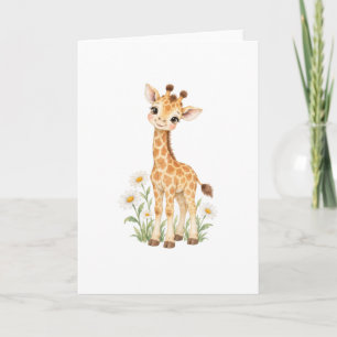Baby Giraffe Tussen Madeliefjes Kaart