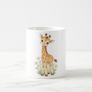 Baby Giraffe Tussen Madeliefjes Koffiemok