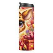Baby Giraffe Valentijnsdag Cadeau Box Wrap Thermosbeker (Geroteerd rechts)