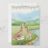 Baby Giraffe Verjaardagsuitnodiging Kaart (Achterkant)