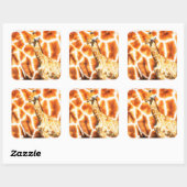 Baby Giraffe Vierkante Sticker (Vel)