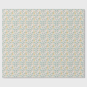 Baby Giraffe, Vos & Olifant Schattige Cartoon Dier Cadeaupapier