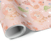 Baby Giraffe Waterverf handbeschilderde omsluitpap Cadeaupapier (Rol Hoek)