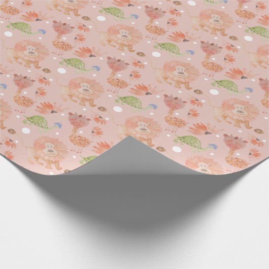 Baby Giraffe Waterverf handbeschilderde omsluitpap Cadeaupapier (Hoek)