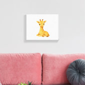 Baby Giraffe Waterverf Print – Nursery Wall Art O (Insitu (Woonkamer))