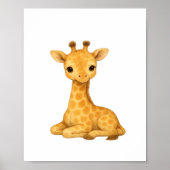 Baby Giraffe Waterverf Print – Nursery Wall Art O (Voorkant)