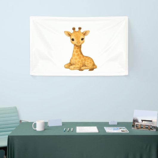 Baby Giraffe Waterverf Print – Nursery Wall Art O Spandoek (Beurs)