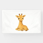 Baby Giraffe Waterverf Print – Nursery Wall Art O Spandoek (Horizontaal)