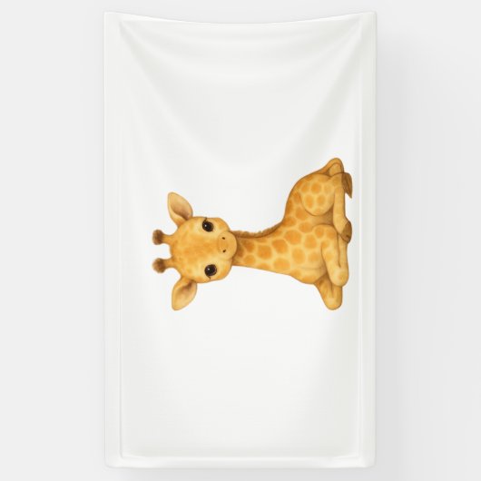 Baby Giraffe Waterverf Print – Nursery Wall Art O Spandoek (Verticaal)