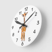 Baby Giraffe Waterverf Ronde Klok (Hoek)