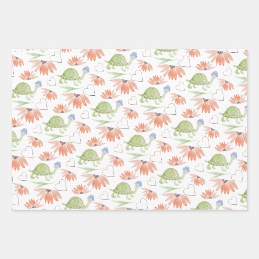 Baby Giraffe Waterverf Tropisch Oerwoud Inpakpapier Vel (Voorkant 3)