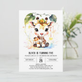 Baby Giraffe's magische verjaardag Kaart (Staand voorkant)