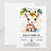 Baby Giraffe's magische verjaardag Kaart (Voorkant / Achterkant)