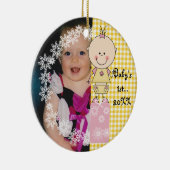 Baby Girl 1e kerstcadeau, aangepast Ornament (Rechts)