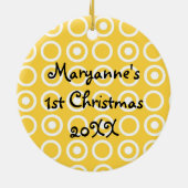 Baby Girl 1e kerstcadeau, aangepast Ornament (Achterkant)