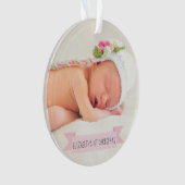 Baby Girl 1e kerstfoto Woliday Elegant Ornament (voorkant)