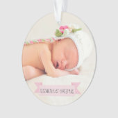Baby Girl 1e kerstfoto Woliday Elegant Ornament (voorkant)