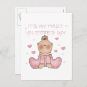Baby Girl 1e Valentijnsdag Feestdagenkaart (Voorkant / Achterkant)