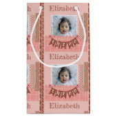 Baby Girl 3rd Birthday Pink Scrapbook Klein Cadeauzakje (Achterkant)