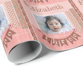 Baby Girl 3rd Birthday Pink Scrapbooking Cadeaupapier (Rol Hoek)