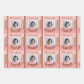 Baby Girl 3rd Birthday Pink Scrapbooking Inpakpapier Vel (Voorkant)