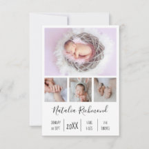 Baby Girl 4 Foto geboorteaankondiging Dank je