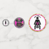 Baby Girl 90's Retro Hot Pink Hip Hop Baby shower Confetti (Voorkanten)