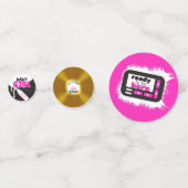 Baby Girl 90's Retro Hot Pink Hip Hop Baby shower Confetti (Achterkanten)