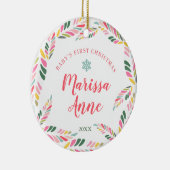 Baby Girl - Aangepaste Eerste Kerstmis Keramisch Ornament (Rechts)