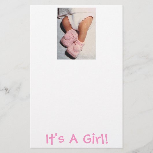Baby Girl/aankondiging Briefpapier (Voorkant)
