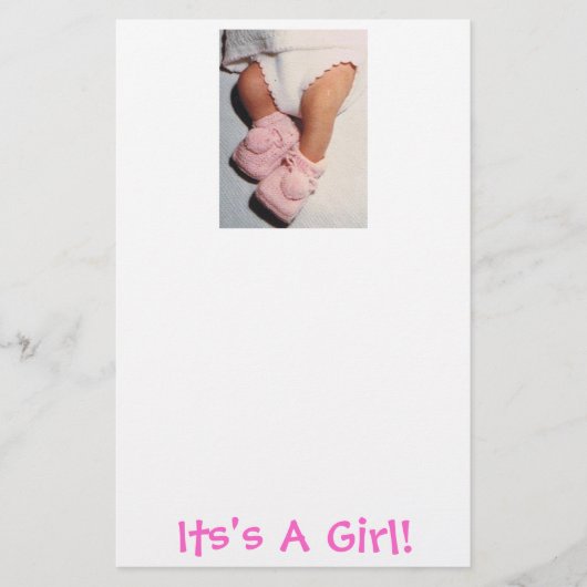 Baby Girl/Aankondiging Briefpapier (Voorkant)