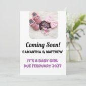 Baby Girl Aankondiging Echografie Foto Zwangerscha (Staand voorkant)