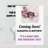 Baby Girl Aankondiging Echografie Foto Zwangerscha (Voorkant / Achterkant)