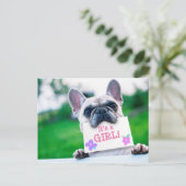 Baby Girl Aankondiging met Hond Custom (Staand voorkant)