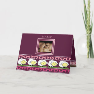 Baby Girl Aankondiging Schaap met uw foto -