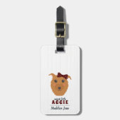 Baby Girl Aggie Dog Maroon Bag Label Bagagelabel (Voorkant verticaal)
