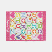 Baby Girl Alphabet Quilt Design Fleece Blanket Deken (Voorkant (Horizontaal))