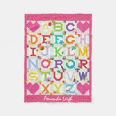 Baby Girl Alphabet Quilt Design Fleece Blanket Deken (Voorkant)