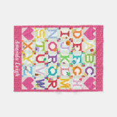 Baby Girl Alphabet Quilt Design Fleece Deken (Voorkant (Horizontaal))