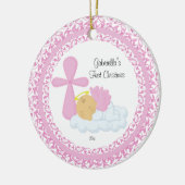 Baby Girl Angel Baby's eerste kerstversiering Keramisch Ornament (Links)