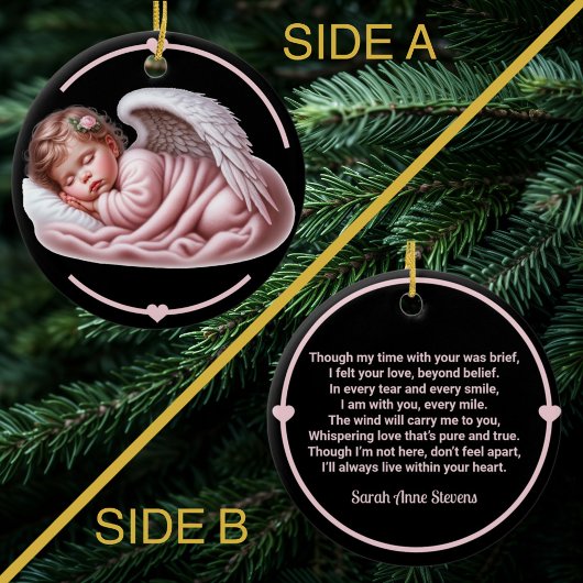 Baby Girl Angel Memorial Keramisch Ornament