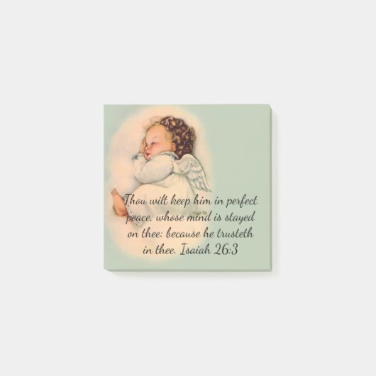 Baby Girl Angel Religieuze Vintage Post-it® Notes (Voorkant)