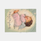 Baby Girl Angel Sleeping op de cloud Fleece Deken (Voorkant (Horizontaal))