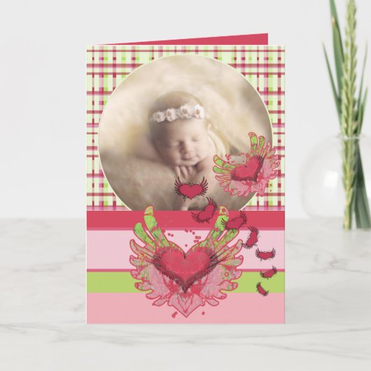 Baby Girl Annoucement Cute with your Photo Aankondiging (Voorkant)