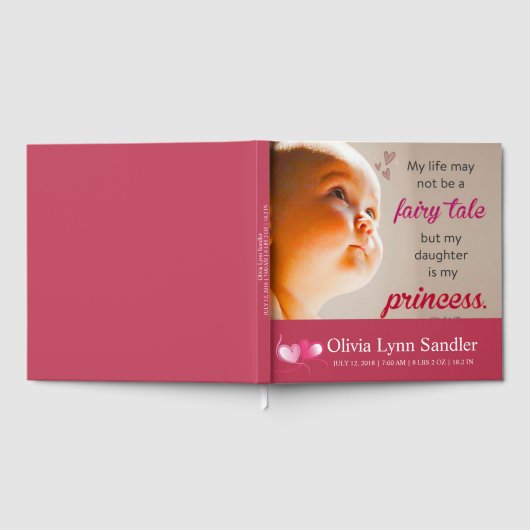 Baby Girl Announcement Guest Book | Personalized  Gastenboek (Volledig)
