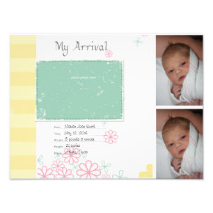 Baby Girl Arrival Scrapbook Titel Pagina Foto afdr Afdruk