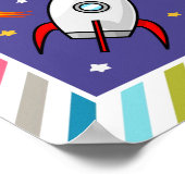 Baby Girl Astronaut Outer Space Rocket Birth Stats Poster (Hoek)