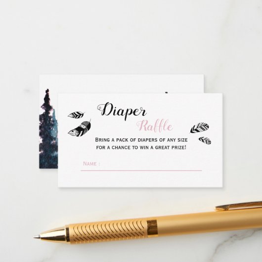 Baby girl avontuur babydouche-luierwinkel informatiekaartje (Voorkant / Achterkant in situ)