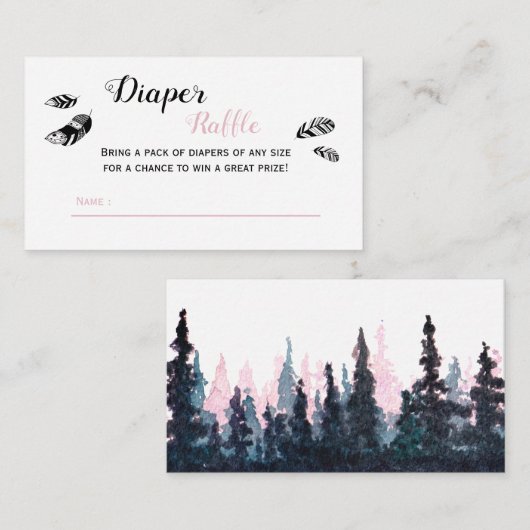 Baby girl avontuur babydouche-luierwinkel informatiekaartje (Voorkant / Achterkant)